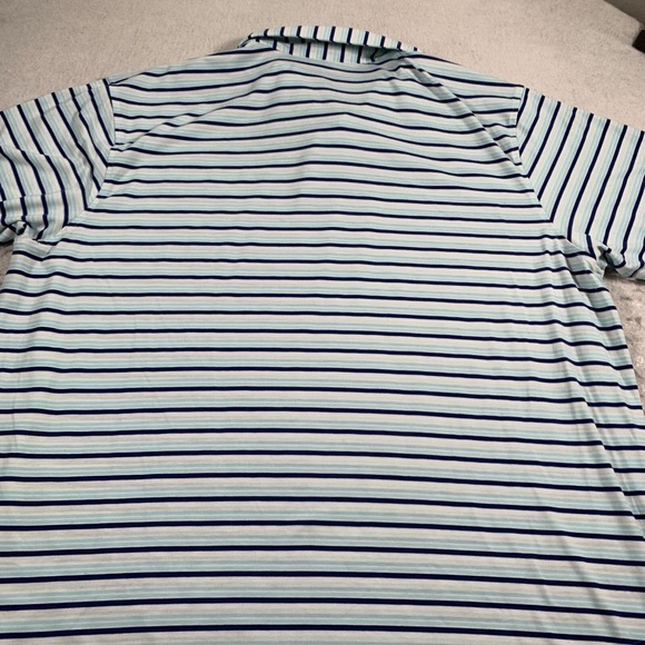 Peter Millar Polo Mens Extra Large Blue White Striped‎ Seaside Stretch - Picture 10 of 12